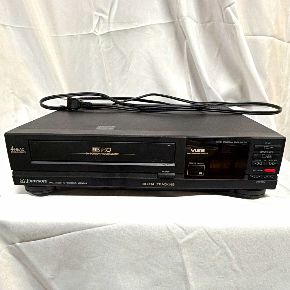 TESTED WORKS Emerson VCR964N 4-Head VHS HQ Video Cassette Recorder VCR MPN